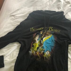 Beauty and the Beast Black Hoodie Top